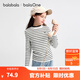 巴拉巴拉balaone童裝兒童毛衣女童2025新款春秋裝打底衫毛衫圓領(lǐng)套頭上衣 黑白色調(diào)00491 150