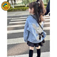 哈羅小黃鴨（G.DUCKKIDS）女童牛仔外套春秋款2025中大童韓版洋氣外穿加厚冬裝兒童網(wǎng)紅上衣 888珍珠兔子牛仔外套 110 cm