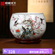 收藏天下景德鎮(zhèn)陶瓷器聚寶盆家居客廳玄關(guān)裝飾品辦公室桌面擺件喬遷送禮品 喜上眉梢+底座+證書(shū) 高度21cm-順豐包郵
