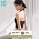NOME掛脖吊帶背心女帶胸墊美背一體式短款打底上衣 黑色  固定款 M