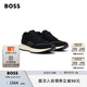 BOSS【七夕節(jié)禮物】男士皮革混合材質(zhì)黑色運動鞋JONAH 001-黑色 41