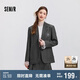 森馬西裝外套女中長款學(xué)院風(fēng)2025春寬松灰色休閑西服109125111001
