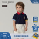 Teenie Weenie Kids小熊童裝25年夏季新款男寶寶經(jīng)典撞色領(lǐng)polo衫打底衫 藏青色 110 cm (尺碼偏大選小一碼)