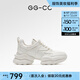 GG-CC云朵焦糖厚底真皮老爹鞋女新款增高百搭時尚運動鞋 G23X0212 白色 37