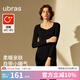 ubras輕暖鉆石領(lǐng)柔暖肌底衣套裝女秋冬秋衣褲保暖內(nèi)衣基礎(chǔ)打底衣 【倍暖套裝】黑色 L