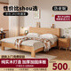 洛亞妮【24H云倉閃發(fā)】實木床100％純實木1.5米單人床原木風(fēng)主臥雙人床 原木床+20cm席夢思床墊 1.8米*2米