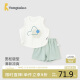 童泰（TONGTAI）嬰兒背心套裝夏季莫代爾棉寶寶衣服男女童休閑上衣短褲白色90cm