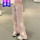 阿迪達斯 （adidas）三葉草運動褲女褲2025夏季新款時尚工裝褲闊腿褲透氣休閑褲長褲 JG8042灰褐色 S