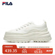 FILA 斐樂官方LAVA女鞋夏季帆布鞋休閑鞋板鞋小白鞋運(yùn)動(dòng)鞋黑色鞋子 奶白-AGD 36