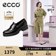 愛步（ECCO）樂福鞋女 經(jīng)典厚底百搭英倫風(fēng)皮鞋 摩登女鞋490013 黑色37