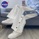 NASA BASE休閑褲男夏季薄款chic歐美風(fēng)排扣拼接直筒寬松闊腿運(yùn)動(dòng)學(xué)生褲子男 白色 XL 【建議120-130斤】