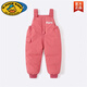 G.duck童裝上新 兒童褲子寶寶背帶褲加絨加厚2022新款嬰兒連體衣服 粉色 100 cm