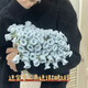 詩素漫玫瑰花束毯子diy材料包牛奶棉毛線團(tuán)手工編織毛毯創(chuàng)意送閨蜜禮物 (材料包)乳白+淺藍(lán)鈴蘭花束 手工diy工具+教程