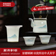 景德鎮(zhèn)茶具陶瓷描金整套家用送禮茶壺套組中式玲瓏茶壺8頭茶杯高檔禮盒 千里江山-日玲瓏提梁壺套裝