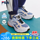 FILA斐樂童鞋兒童跑步鞋2024秋季新款男女小童旋鈕BOA復(fù)古跑鞋 風(fēng)暴藍(lán)/斐樂白-TW 32碼 內(nèi)長20.0cm