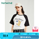 熱風(fēng)短袖女夏季新款女士駝駝兔子系列插肩袖柔軟舒適親膚T恤 19黑白 M