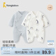 童泰嬰兒衣服新生兒連體衣秋冬季夾棉保暖寶寶衣服純棉蝴蝶哈衣2件裝 藍色企鵝（襠部加寬設計） 66cm