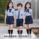 童然小學(xué)生校服夏季英倫學(xué)院風(fēng)襯衫套裝兒童班服幼兒園園服夏裝畢業(yè)服 藍色女童 120