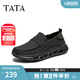 他她（TATA）休閑透氣布鞋男鞋一腳蹬軟底爸爸鞋2025夏季新款PES01BM5 黑色 42