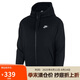 耐克（NIKE）男冬季連帽夾克外套加絨保暖 休閑運動  BV2646-010黑色XXL