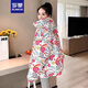 羅蒙（ROMON）羽絨棉服女2025秋冬季新款卡哇伊可愛(ài)印花寬松小棉襖卡通棉衣潮 碎花白色 L (建議110-130斤)