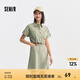 森馬（Semir）連衣裙女氣質工裝裙子夏天女裝24夏純棉polo領短裙 土灰綠40901 M