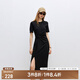 ONLY2025春季新款時(shí)尚休閑中長(zhǎng)款開(kāi)叉收腰顯瘦連衣裙女|125161012 H1Z 黑色 XL