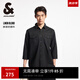 杰克·瓊斯（JACK&JONES）夏季時(shí)尚休閑常規(guī)七分袖單扣門(mén)襟字母襯衫外套上衣男裝225231001 E40黑色 常規(guī) M