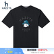 哈吉斯（HAZZYS）男裝 夏季款圓領狗狗繡花年輕短袖T恤男ASTZE03BE88 黑色BK XL (180/100A 50)