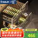 歐琳（OULIN）廚房拉籃不銹鋼櫥柜拉藍(lán)雙層抽屜式太空鋁收納架碗碟籃 雙層星空灰太空鋁【800柜體】