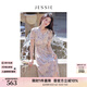 JESSIE【博主同款x花影】JESSIE法式氣質(zhì)連衣裙夏季優(yōu)雅精致修身碎花裙 花色 L