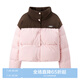 樂町立領(lǐng)面包服羽絨服23冬撞色拼接羽絨外套C1ACD4224 粉色 XL