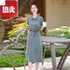 vnxifm牛仔裙女2024夏季夏天衣服女裝新款韓版中長款氣質(zhì)顯瘦牛仔連衣裙 藍色 3XL 【建議 140-155斤】