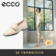 愛步（ECCO）樂福鞋女 通勤輕奢百搭單鞋簡約氣質(zhì)粗跟女鞋 安妮方頭208563 石灰色20856301378 36
