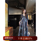三吉黑花【鳳棲梧】羽扇絲蕾絲連衣裙 藏黑藍(lán) M