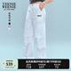 Teenie Weenie【smiley聯(lián)名系列】小熊工裝褲2025年夏新款休閑褲 象牙白 M