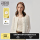 Teenie Weenie小熊女裝2025夏新款松弛感清時(shí)尚花邊針織開衫空調(diào)衫 象牙白 XL