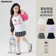 moonkids女童半身裙2025新款秋季百褶裙子兒童短裙防走光洋氣韓版學(xué)院半裙 4308灰色百褶裙 120 cm