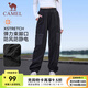 駱駝運(yùn)動(dòng)搖粒絨加絨褲女針織寬松衛(wèi)褲戶外保暖長(zhǎng)褲 J24CAVR665，幻影黑，女 L