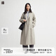 播西裝領(lǐng)雙排扣系帶羊毛呢外套女24冬新長款呢子大衣DDR4AD5196 G50葭灰 M