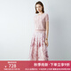 顏域氣質(zhì)減齡穿搭一整套2024新款女士夏季套裝針織衫半身裙兩件套 粉色 S/36
