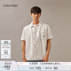 Calvin KleinJeans春夏男士潮流復(fù)古ck經(jīng)典布標(biāo)貼袋純棉短袖牛仔襯衫J325774 1AA-牛仔白 M