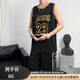 COZOK男士籃球服運動(dòng)套裝加肥加大碼一套衣服背心寬松胖子網(wǎng)眼透氣短褲 23號套裝黑色上衣+褲子 8XL 265-300斤
