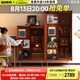 小萬家具北歐實(shí)木書柜家用玻璃門書架展示柜書房雜志柜儲物柜 莫古書柜-小號