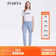 PORTS寶姿女裝褲子春夏時(shí)尚破洞牛仔小腳褲九分褲SM8P021MZD013 晴空藍(lán) L (8)