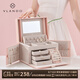 唯蘭朵（VLANDO）七夕禮物禮盒裝送新人閨蜜首飾收納盒高檔飾品送女朋友首飾盒 櫻花粉-十字紋