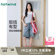 熱風(fēng)（Hotwind）女士牛仔短褲2025年夏季新款高腰港風(fēng)時(shí)尚牛仔中褲復(fù)古五分褲 06蘭色 27