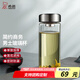 希諾（HEENOOR） 玻璃杯男士大容量單層透明加厚泡茶水杯商務(wù)便攜家用帶蓋杯子 本色-帶濾網(wǎng)400ml