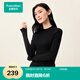 全棉時(shí)代毛衣女針織衫女士打底衫長(zhǎng)袖半高領(lǐng) 黑色 155