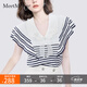 MeetMetro瑪依爾時尚娃娃領T恤女2025夏季新款撞色條紋甜美 條紋【現(xiàn)貨閃電發(fā)】 XL